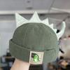 Cute Dinosaur Baby Brimless Hat Winter Corduroy Infant Melon Cap 3D Cartoon Adjustable Drawstring Kids Beanie Caps