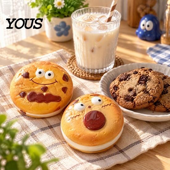Fun Food Shaped Squeezable Toys Realistic Cookie Design Squeeze Toys, Slow Rebound Sensory Fidget Toy, Portable Stress Reliever for Office Funny