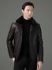 Men's Lambskin Leather Motorcycle Jacket with Fur Lining and Mink Collar, Winter 2025 Warm Thickened Outerwear