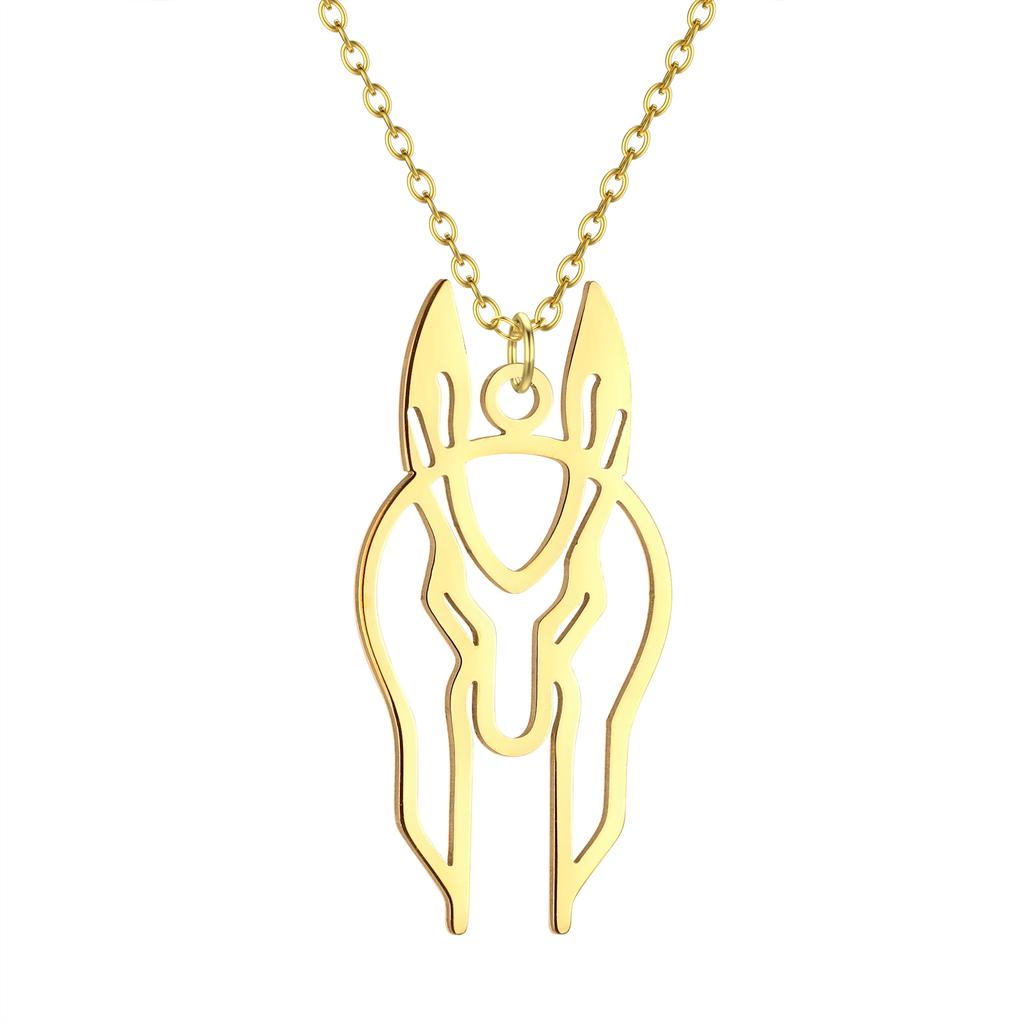 Kinitial Raindrop Cloud Whale Ghost Hand Flower Horse Meditation Moon Stainless Steel Pendant Necklace For Women Jewelry Gift