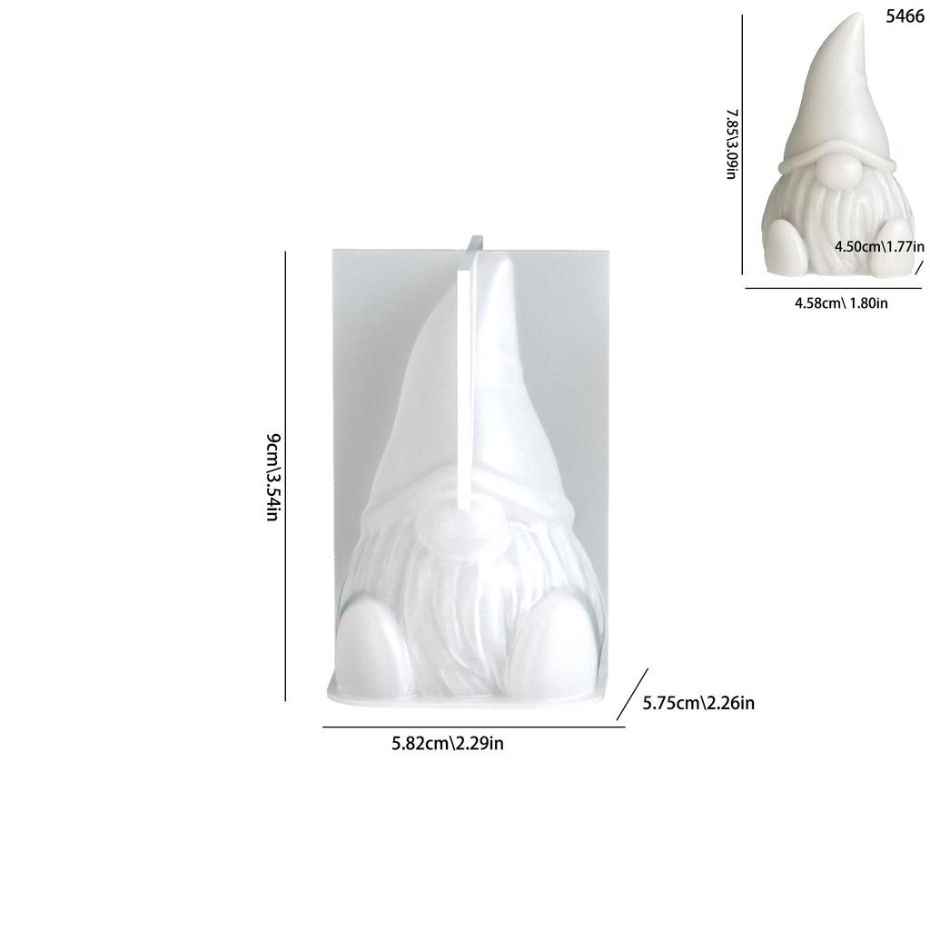 3D Christmas Santa Claus Candle Mould Beard Dwarf Gypsum Doll Silicone Molds Party Cake Decor Cartoon Human Resin Festival Gifts