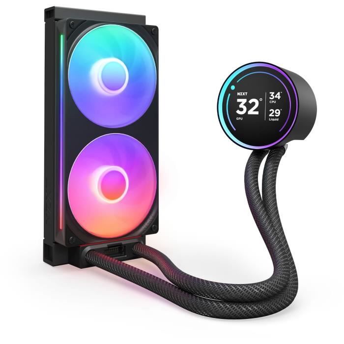 Watercooling - NZXT - RL-KR24E-B2 - Kraken Elite 240 RGB - Écran 2.72", Panneau RGB Personnalisable Et Ventilateurs RGB - Noir