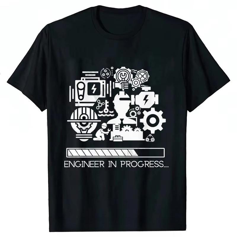 Unisexs Clothing Street Tshirt Clothes Engineer in Progress Cotton 2026 New Cotton Tshirt Summer Streetwear Fitness T Shirt Tops