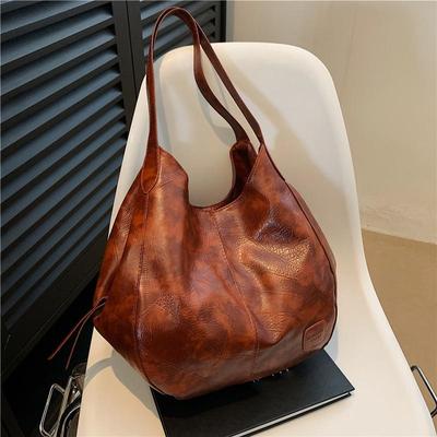 Borsa da Donna Vintage in Ecopelle PU Grande Capacità con Finitura Marmo Borsa a Spalla Borsa a Mano per Pendolari Quotidiani Borse da Shopping