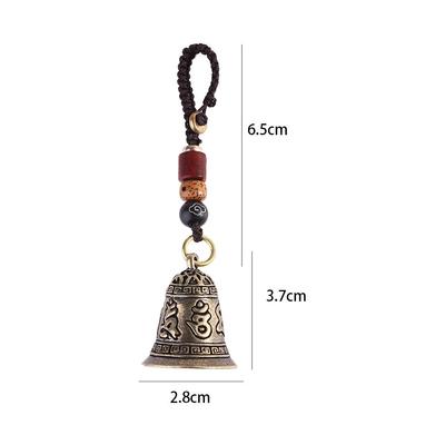 Interior Accessories Lanyard Pendants Car Accessories Brass Bell Six-word Mantra Key Rings Car Key Chain Keyfob Car Key Chain