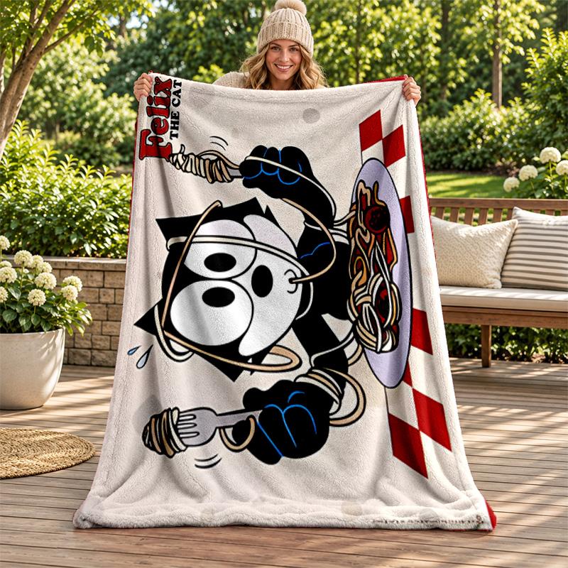 Felix the Cat blanket Flannel Blanket Soft Cozy Plush Throw for Sofa Bed Lightweight Home Decoration Gifts for Christmas various holidays