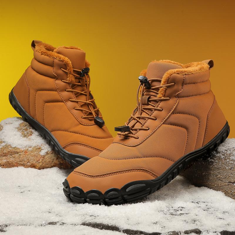 Winter Outdoor Waterproof Cotton Shoes, Piled and Thickened Warm Mountaineering Snow Boots, Non-slip and Wear-resistant Medium Cotton Boots