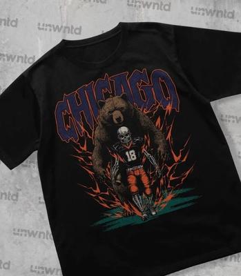 Chicago Football Shirt - Grafik-T-Shirts - Skelett-Shirt - Merch-T-Shirt