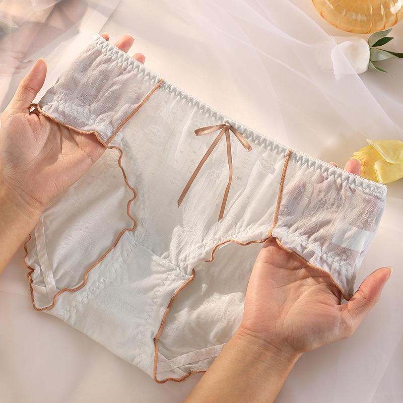 Big Size Female Summer Ultra Thin Sexy Sweet Pure Cotton Ice Silk Antibacterial Briefs