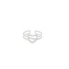 S925 Sterling Silver Versatile Heart Ring - Korean INS Style, Hollow Design, Light Luxury, Adjustable