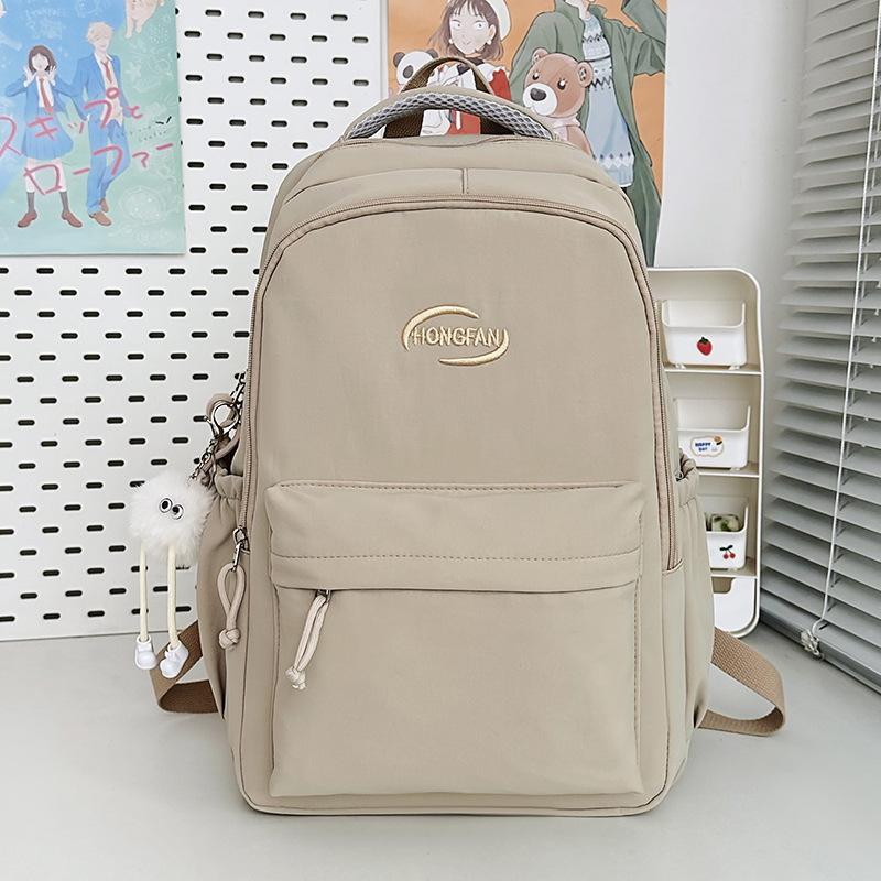 Schoolbag Backpack Travel Bag Solid Color Simple Fashion Girl Versatile Junior High School Student College Student School Bag Backpack