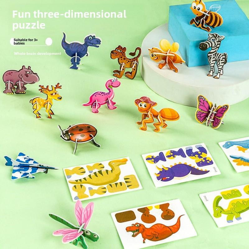 Building Children Toy Eps Material Diy Dinosaur Insect 3d Puzzle Learning Gift