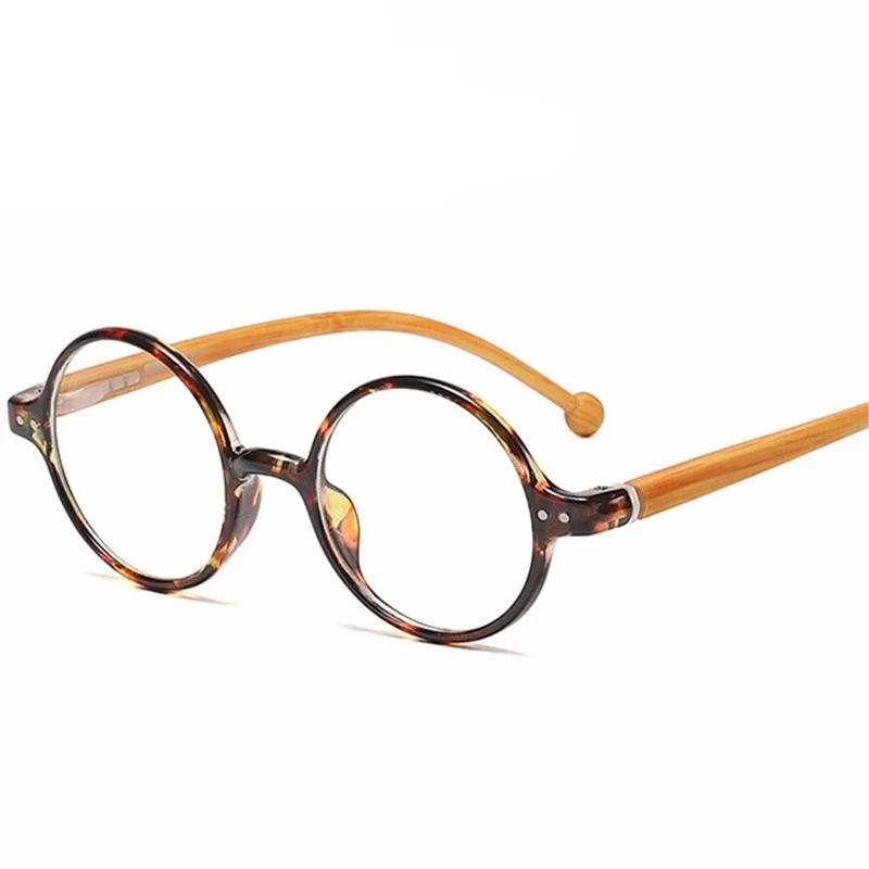 Round Vintage Plastic Tree Lines Leg Anti Blue Light Presbyopic Glasses for Men Women Protective Reading Glasses