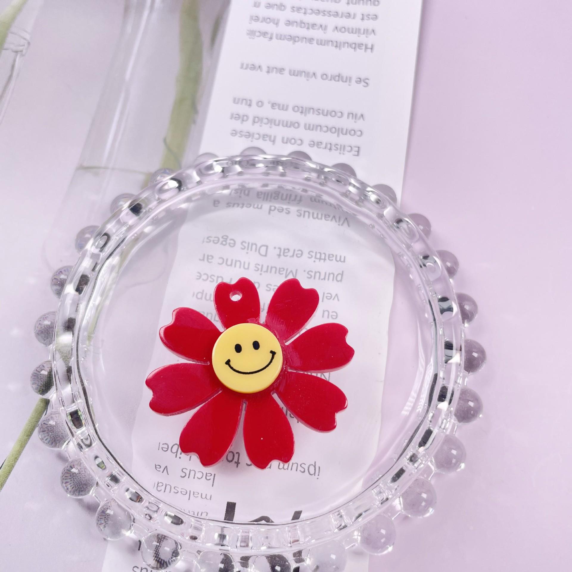 

40 мм акриловые серьги-брелоки в корейском стиле с хризантемой и смайликом для DIY аксессуаров для телефона