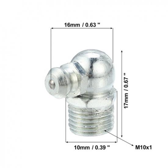 Universal M10x1 Grease Nipple Fitting Steel Grease Zerk Fitting Pack of 25