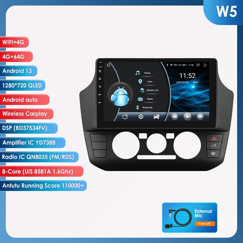OSSURET 2Din Car Intelligent Systems Android 13 Car Radio for Volkswagen UP Manual A/C Multimedia Player Autoradio Carplay 4G RDS Carplay Bluetooth