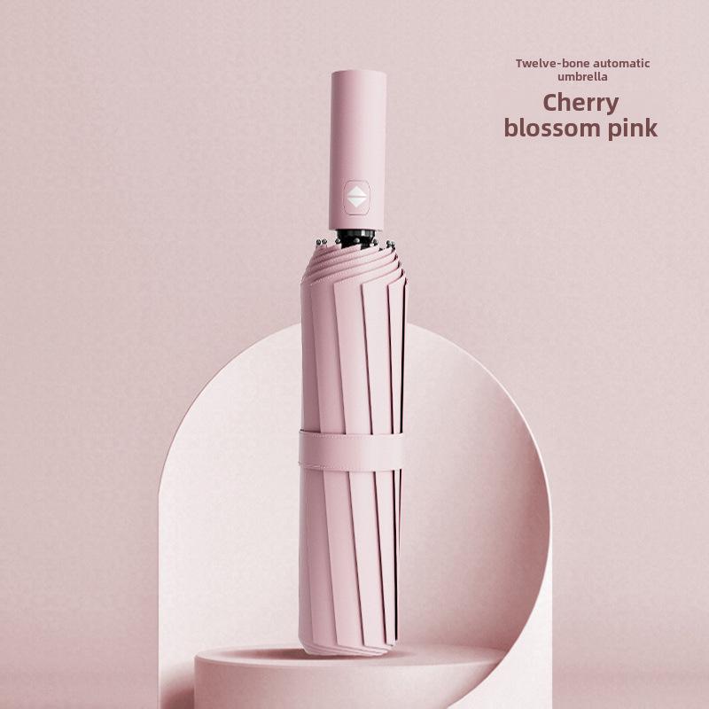 24-Rib Automatic Folding Women's UV Protection Sunshade Umbrella