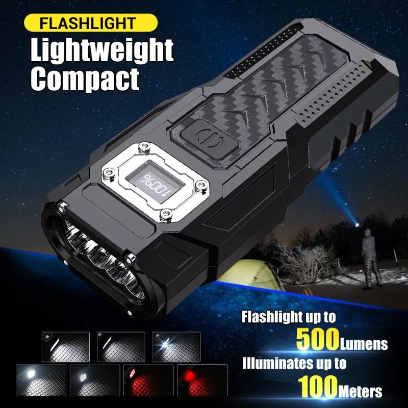 2000MAH Hochleistungsfähige Typ-C Wiederaufladbare Taschenlampe Super Helle Leuchtweite 303M Eingebauter Akku Tragbares Arbeitslicht