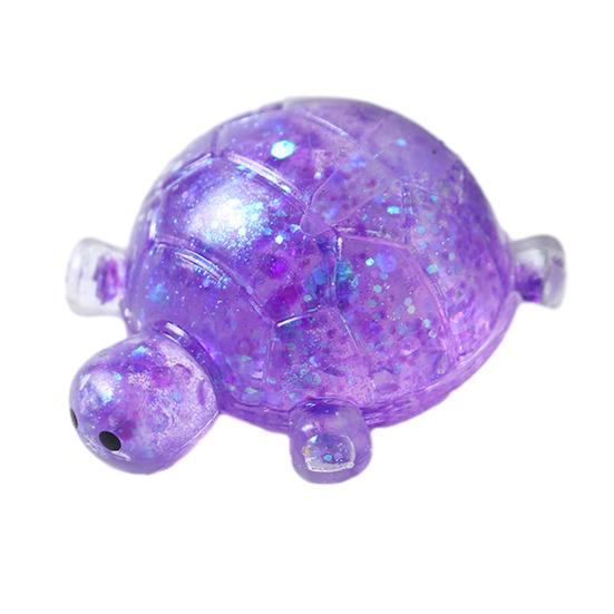 1/4Pcs Glitter Turtle Sugar Stress Ball Anxiety Relief Clear Tortoise Squeeze Toy Stretchy Slow Rising Relaxing Animal Pinch Fidget Toy