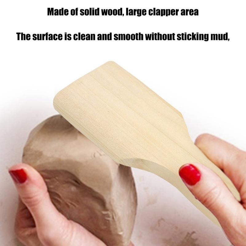 1/10x/Set Clay Pottery Paddles Wood Sculpture Pads Pottery Wood Board Handmade Ceramic Art Crafts Tool for Workshops