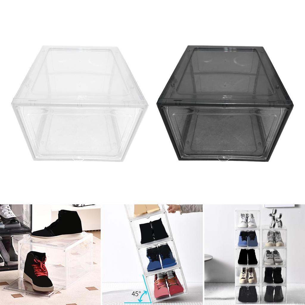 Shoe Organizer Container Dustproof Storage Box Stackable