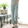 Gaze Baumwolle Haus Kordelzug Hose Locker Schlafhose Haus Hose für Paare Pyjamahose Nachtwäsche Damen 4 Jahreszeiten
