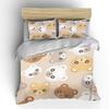 Cartoon Bear Face Pattern Pattern Duvet Cover Set Digital Print Colorful Polyester Bedding with Zipper Closur for Kids Gifts