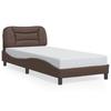 LED Bed Frame without Mattress  Hvar  Brown 80x200 cm