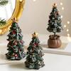 1PC Christmas resin mini Christmas tree decorations, desktop holiday decorations, used for holiday party supplies