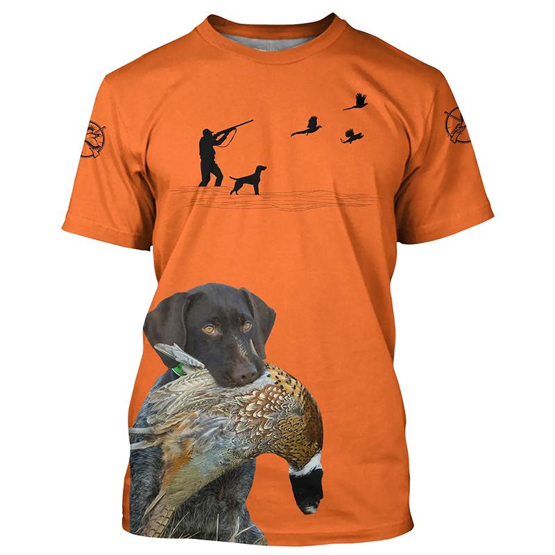 2024 Summer Casual Men's Short Sleeved T-shirt Hunting Animal Dog, 3D Casual T-shirt Fashion Short Sleeved Men's Clothing