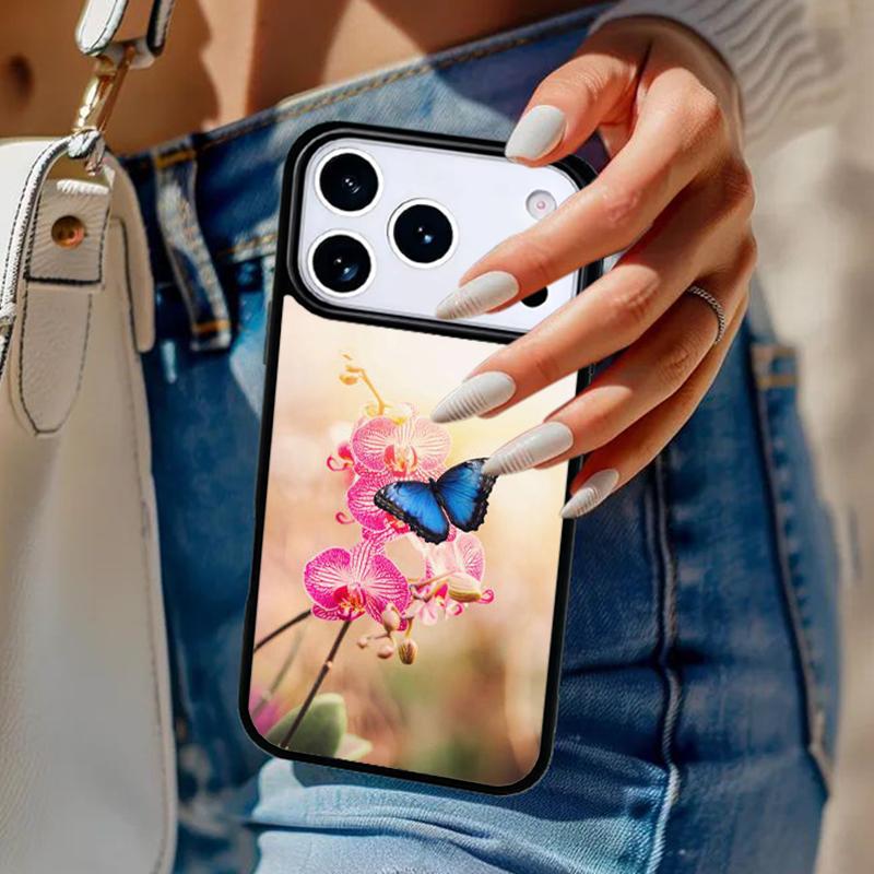 Orchid Flowers Colorful soft Phone Case For iPhone 17 Air 14 15 13 12 Max Cover For Apple 16e 11 Pro Max Plus Coque
