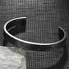 Punk Men Vintage Oxidized Black Stainless Steel Simple Cuff Bracelet Bangle For Him Valentines Day Gift