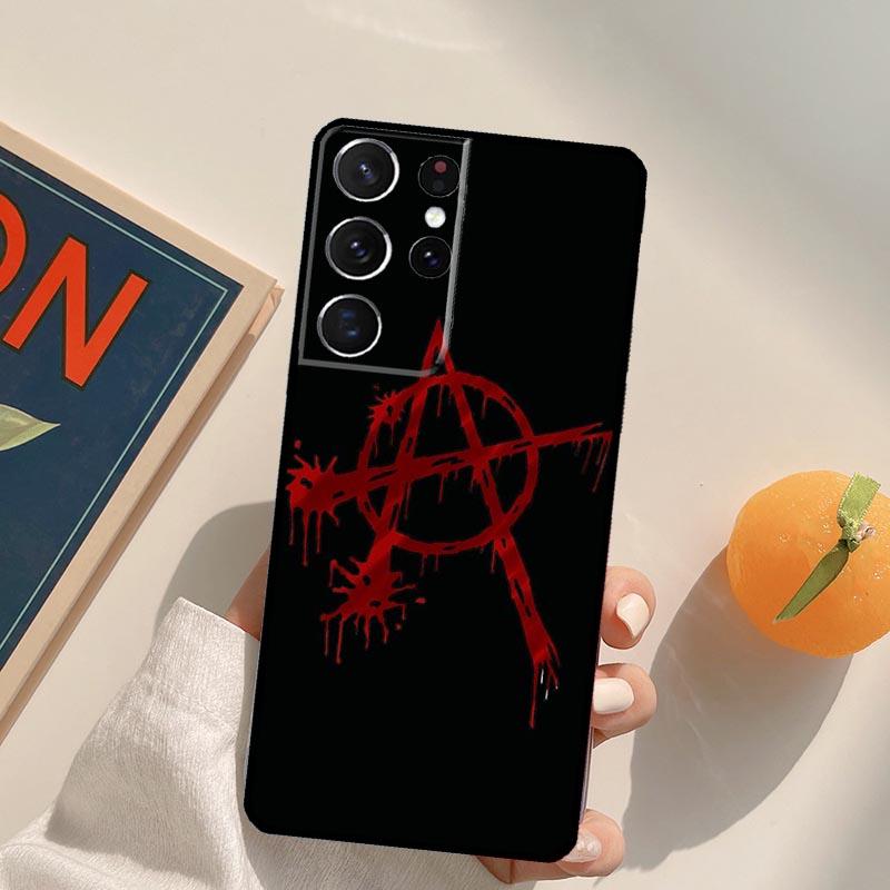 Anarchy Symbol A Phone Case For Samsung Galaxy S22 S23 S21 Ultra S20 FE S8 S9 S10 Plus Note 10 20 Ultra Cover Galaxy S8 Plus