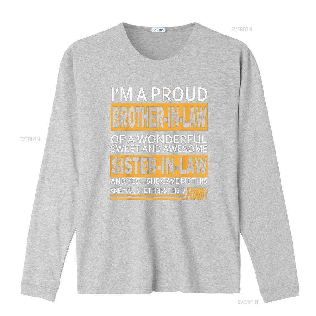 Proud Brother In Law Fathers Day Tee From Sister T Shirt Vintage Washed Unisex Soft Graphic Top For Everyday Wear Homme