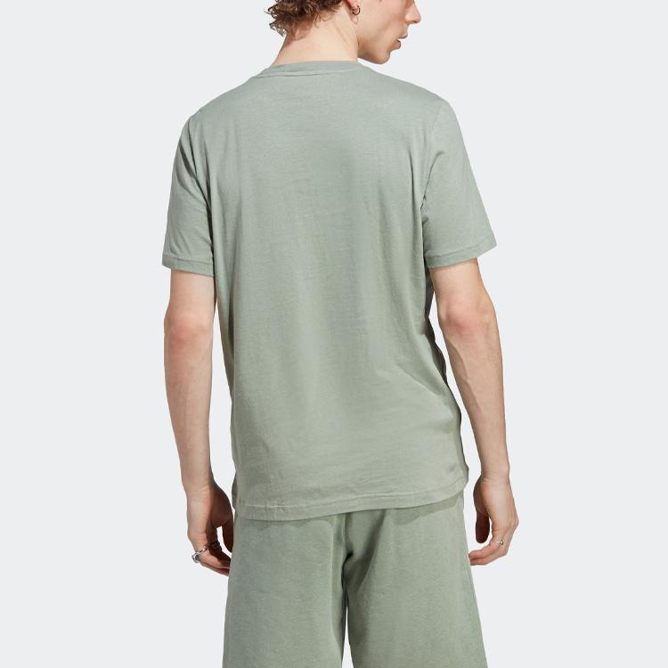 Adidas Футболка Originals Essentials+ Made With Hemp с однотонным логотипом, мужские топы серебристо-серо-зеленого цвета HR2955