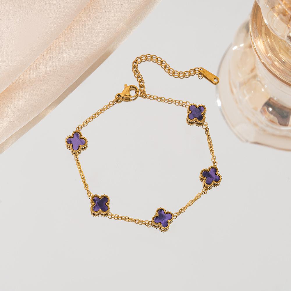 9mm Four-leaf Clover Bracelet A Luxurious and High-end Women's Jewelry Piece That Won't Fade A Unique and Minimalist Bangle