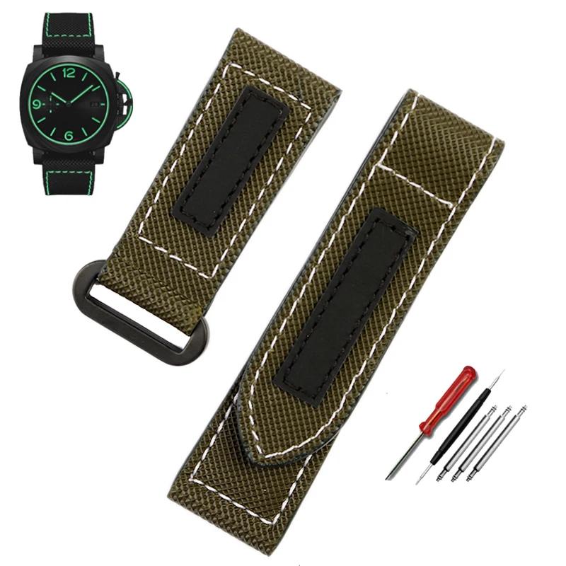

Для годинника Panerai Lumino PAM01118/PAM01661/PAM441 Ремінець Липка вуглецева клітинка Нейлон Великий циферблат Чоловічий Браслет Аксесуари 26mm