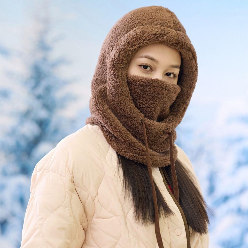 Einfarbige Winter-Sturmhaube Winddichte Überzieh-Mütze Mode-Schal Skimaske Mütze