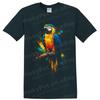 T-shirt Macaw Parrot Color Splash Arte Uccello Tropicale Grafica Animale Selvatico Unisex