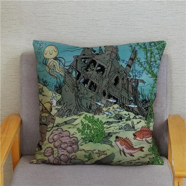 Federa Cuscino con Fantasia Ding Ding Adventure Regalo per Bambini Federa Quadrata Decorazione Auto Divano Casa