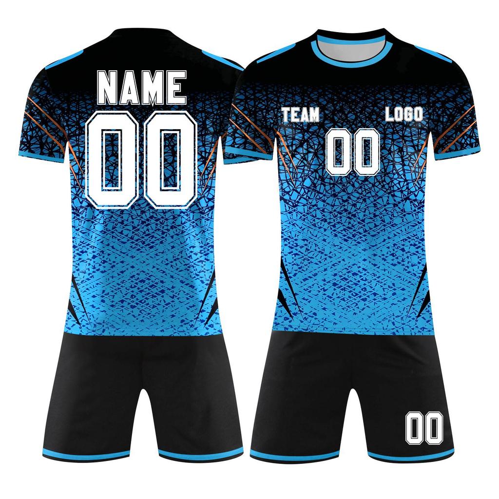 Custom DIY Two Piece Jersey Set Short Sleeve Shirt and Shorts Personalized and Number for Sports Team Uniforms