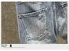 Men's Trendy Slim-Fit Ripped Skinny Jeans with Elastic Fabric and Stitched Patches