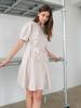 Koes Voluminous Sleeve Ruffle Dress_Light Gray