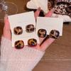 Maillard Yadan style square leopard print earrings women's stud earrings retro light luxury design earrings