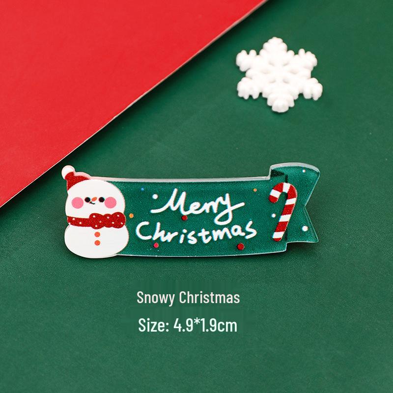 Kids' Cute Santa Claus Cartoon Acrylic Hair Clips - Christmas Candy Bangs Clips Gift