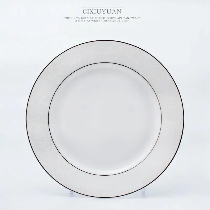 

8 дюймов, белые костяные фарфоровые тарелки, эмалированная фруктовница, китайская фарфоровая тарелка, керамическая столовая посуда, принадлежности для ресторана