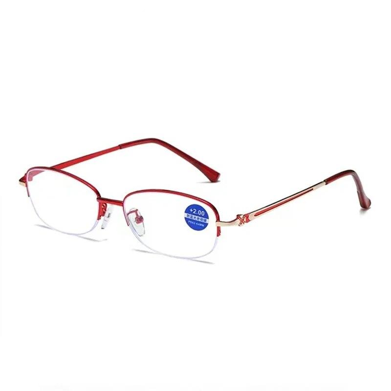 

Latest Women s Anti-blue Reading Eyeglasses Half Frames Hanging Wire Stylish Professional Presbyopia Eyeglasses Reading Eyeglasses For The Elderl 0