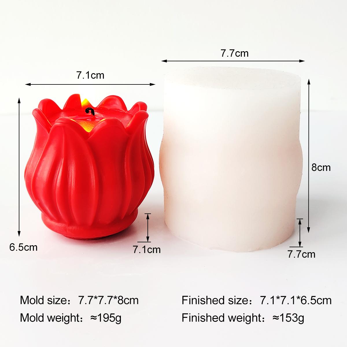 

3D Tulip Flowers Silicone Candle Mold Handmade Aroma Plaster Resin Decoration Molds Floral Soap Candle Making Supplies