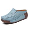 Summer Wedges Shoes Platform Slippers Women Genuine Leather Black White Thick Sole Casual Comfort Slides Woman
