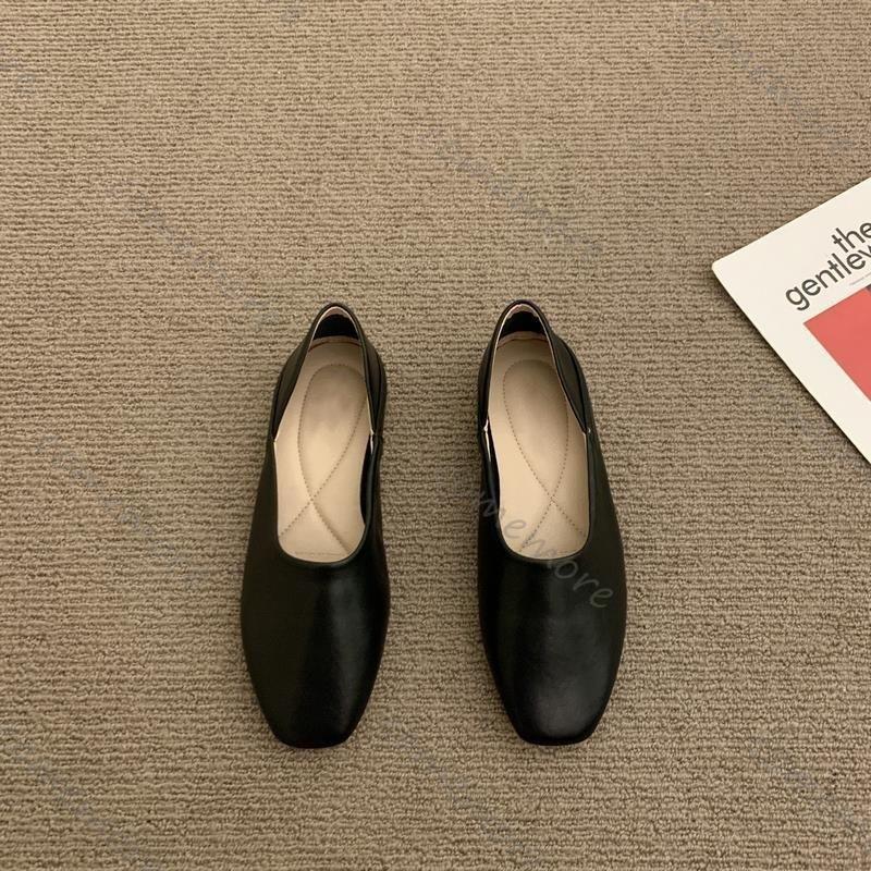Fashion Comemore Women's Slip on Leather Loafers 2025 Spring Autumn Ballet Flat Shoes Ladies Casual Round Toe Casual Soft Sole Flats